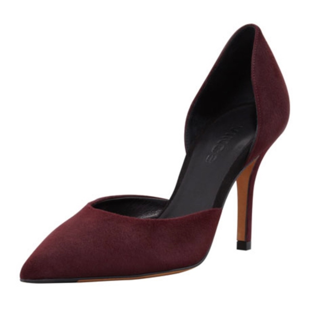 VINCE “Celeste” D’Orsay Suede Pump (Pomegranate)
